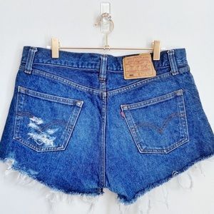 LEVI’S Dark Vintage Blue Button Fly 501 Shorts